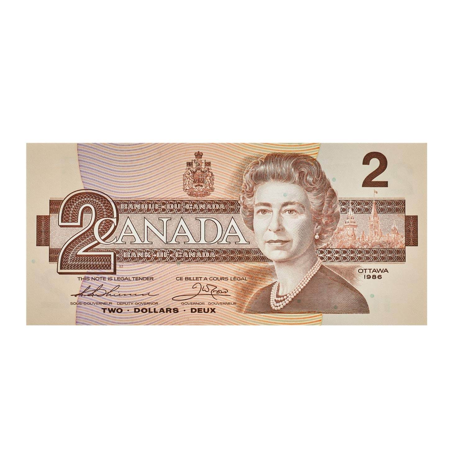 Queen Elizabeth II 1986 Canada $2 Banknote