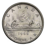 1965-1966 Canada, Elizabeth II, silver Dollar