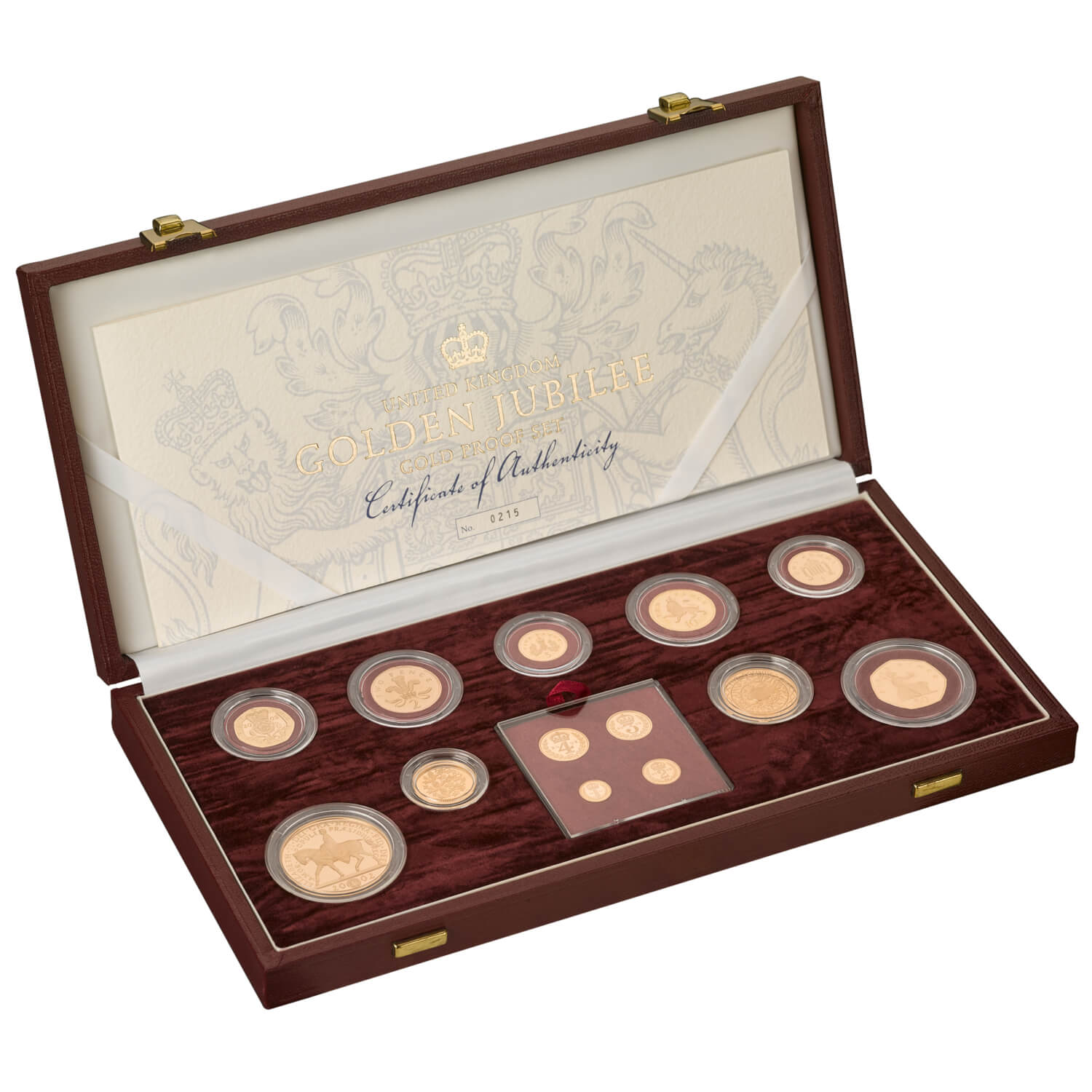 2002 Elizabeth II 13-Coin Gold Proof Set inc Maundy Cased With Certificate