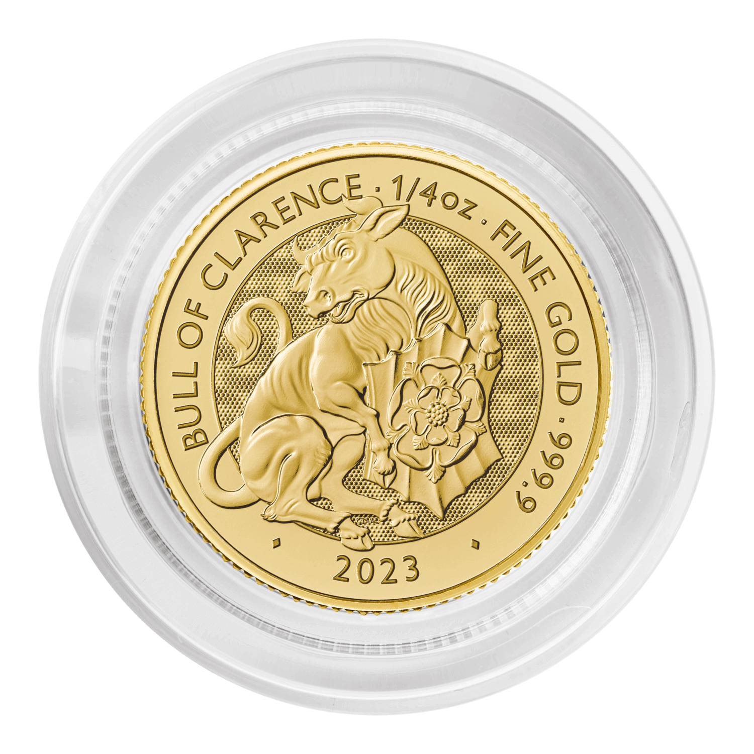 The Royal Tudor Beasts 2023 Bull of Clarence 1/4oz Gold Bullion Coin